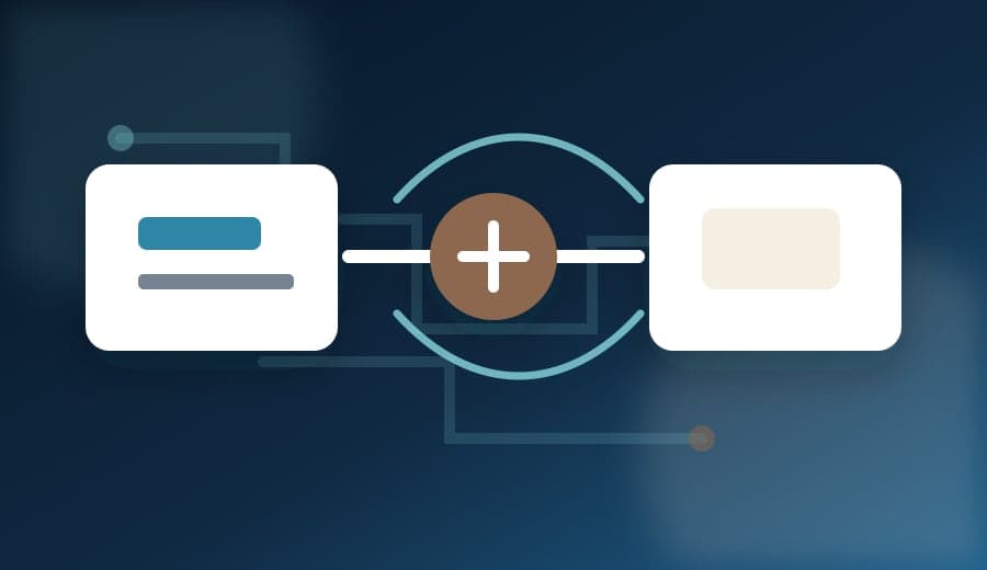 Two enterprise systems connected through middleware data flow
